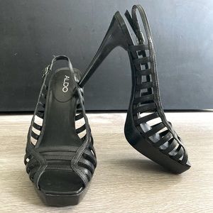Vintage ALDO slingback cage stilettos